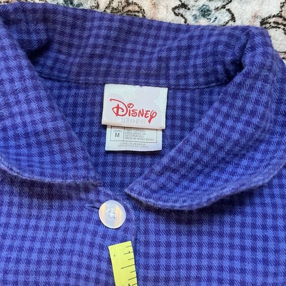Vintage Disney Store Nightgown Women’s L/XL Mickey Mouse Blue Plaid Flannel 90s - Picture 7 of 11